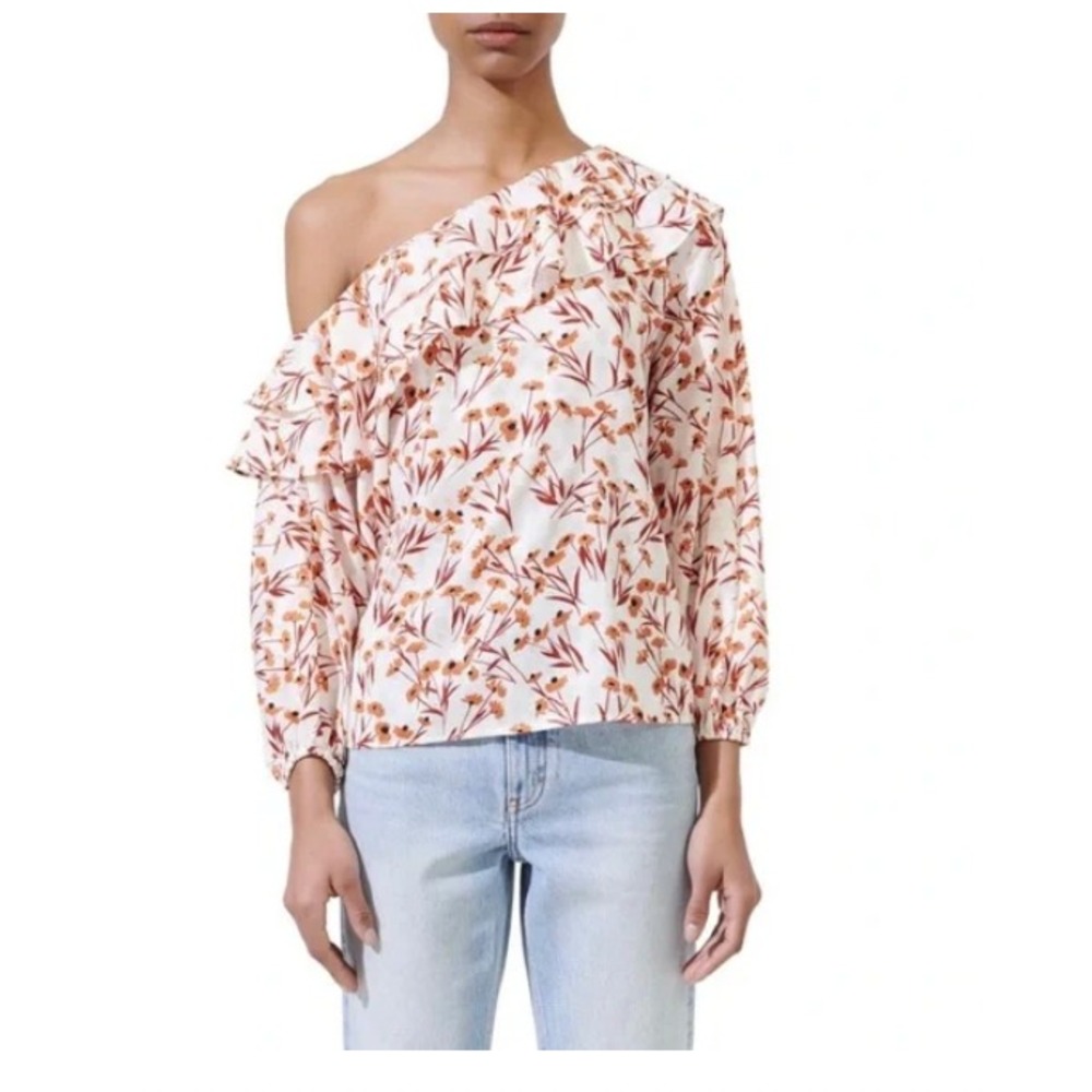 Maje Laurane Floral Off The Shoulder Top Womens XLarge New